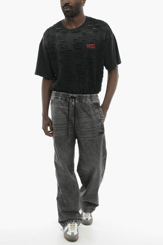 Loose-Fit-Jeans D-MARTIAN-PLUS-S mit elastischem Bund und seitlichen Reißverschlüssen 25cm