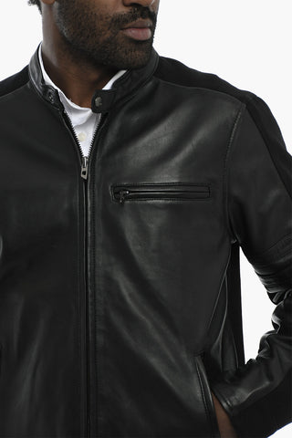Leder- und Denimjacke L-SIMZ einfarbig