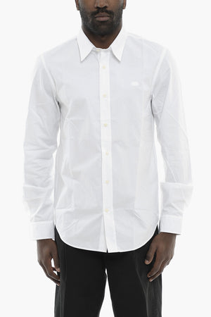 Cotton Poplin Shirt S-BEN-CL with Embroidered Oval-D Monogram