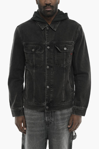 LIBRARY Giubbotto D-BARCY in Denim con Bottoni Logati