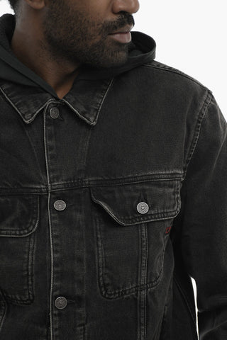 LIBRARY Giubbotto D-BARCY in Denim con Bottoni Logati