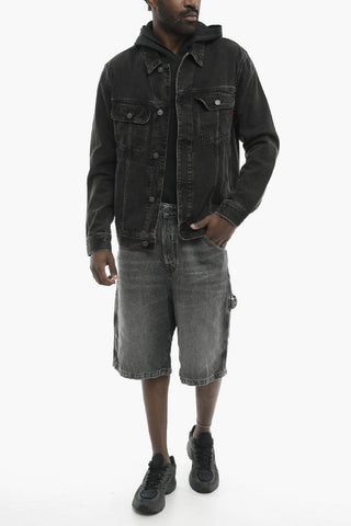 LIBRARY Giubbotto D-BARCY in Denim con Bottoni Logati