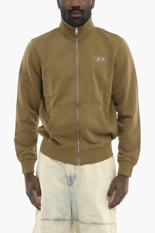 Sweatshirt S-GINNI aus angerauter Baumwolle mit Reißverschluss