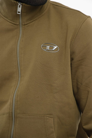 Sweatshirt S-GINNI aus angerauter Baumwolle mit Reißverschluss