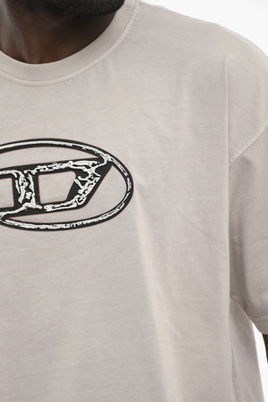 Solid Crewneck T-Shirt With Raised Oval-D Monogram