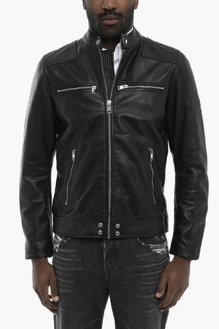 Lederjacke L-BOY-R-NEW mit geprägtem Logo