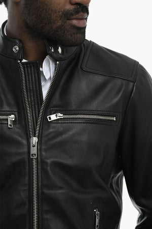Leather Jacket L-BOY-R-NEW with Embossed Logo