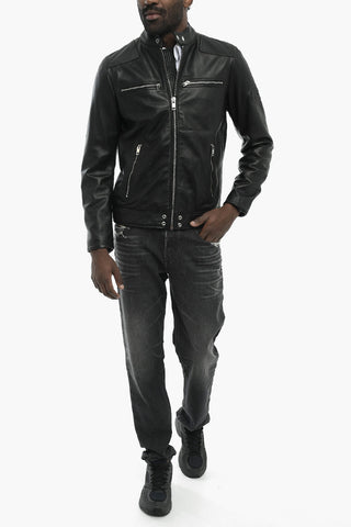 Lederjacke L-BOY-R-NEW mit geprägtem Logo