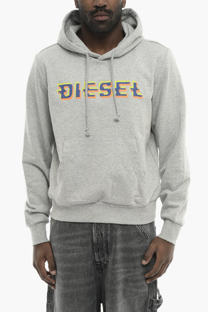 Hoodie S-GINN-K27 aus angerauter Baumwolle mit Logoprint