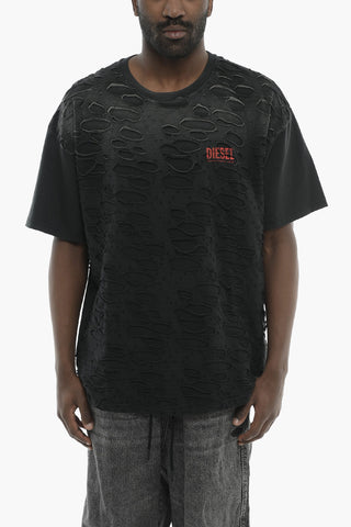 Crewneck T-Shirt T-BOXT-R29 Vintage Effect