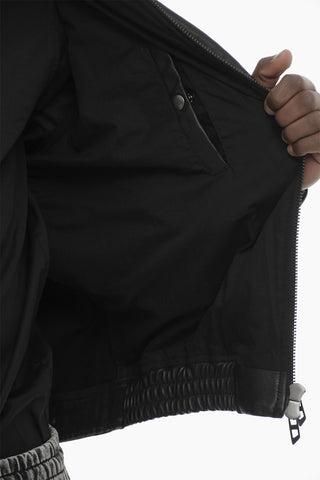 Leather And Denim Jacket L-OCHS With Hood