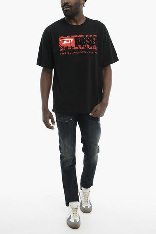 Cotton Jersey T-Shirt T-BOXT With Contrast Logo