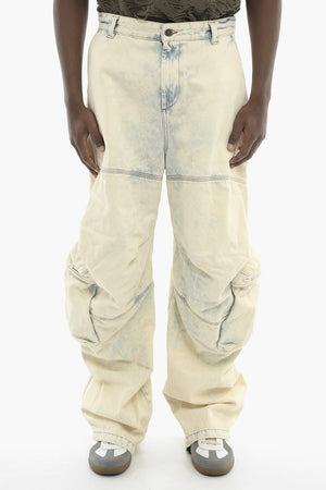 Loose-Fit Cargo-Jeans D-ARNE-S im Bleached-Effekt mit Kordel am Knöchel 28cm