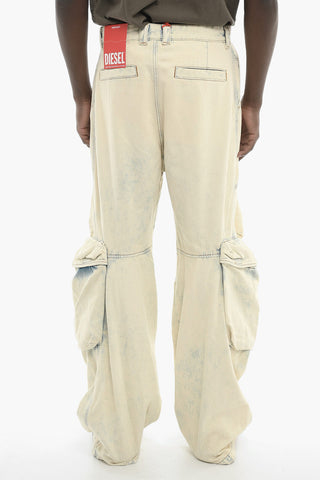 Loose-Fit Cargo Jeans D-ARNE-S Bleached Effect with Ankle Drawcord 28cm