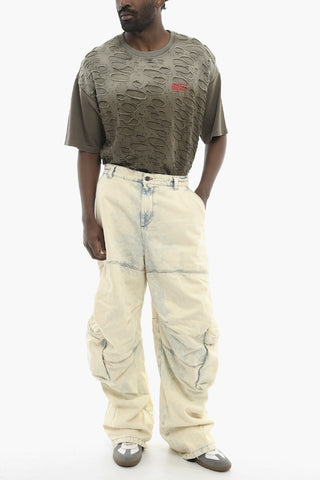 Loose-Fit Cargo Jeans D-ARNE-S Bleached Effect with Ankle Drawcord 28cm
