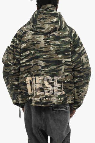 Giubbotto AMWT-BERNARD in Nylon a Fantasia Camouflage con Cappuccio