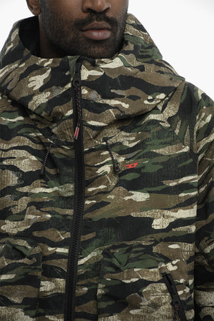 Giubbotto AMWT-BERNARD in Nylon a Fantasia Camouflage con Cappuccio