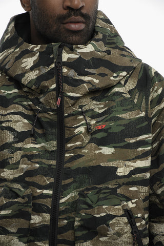 Giubbotto AMWT-BERNARD in Nylon a Fantasia Camouflage con Cappuccio