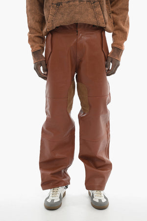 가죽 팬츠 P-TIME 발목 스트링