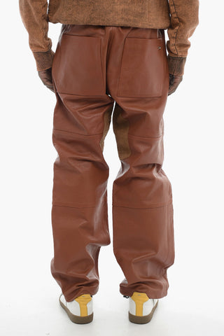 가죽 팬츠 P-TIME 발목 스트링