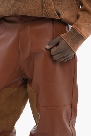 가죽 팬츠 P-TIME 발목 스트링