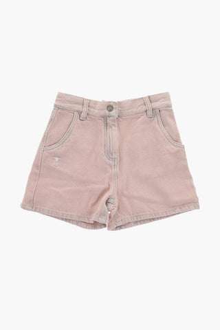 Cotton Shorts with Tonal Logo