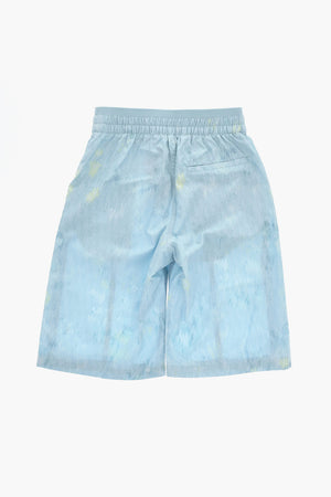 Shorts Logati All-Over con Elastico in Vita