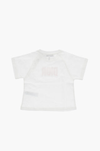 T-shirt Girocollo in Cotone con Ricamo Logo