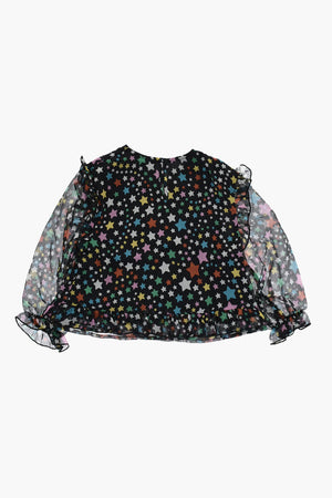 Long-Sleeve Blouse With All-Over Stars