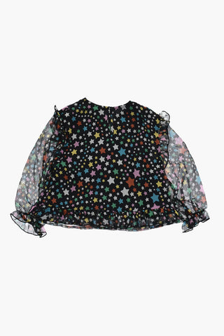 Long-Sleeve Blouse With All-Over Stars