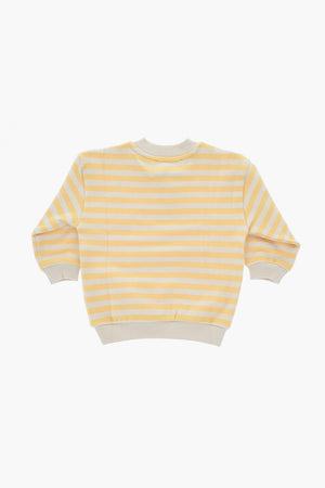 Zweiknopfgestreifter Pullover Mit Stickerei
