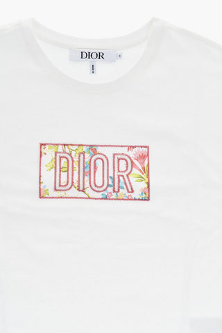 T-shirt Girocollo in Cotone con Ricamo Logo