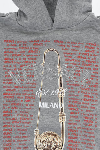 Cotton Hoodie With Rhinestones