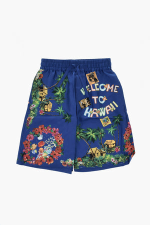 Shorts SURF CAMP in Seta a Fantasia con Elastico in Vita