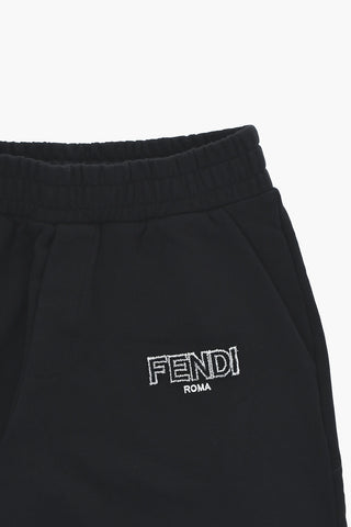 Brushed Cotton Joggers with Embossed Logo
