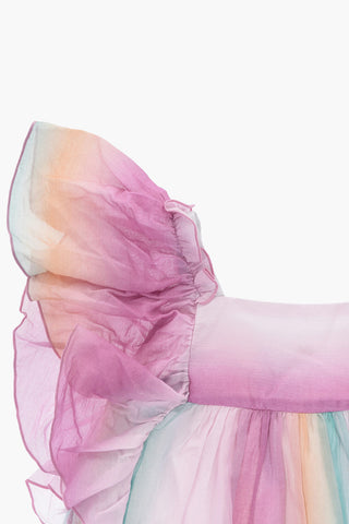 Mehrfarbiges Ausgestelltes Kleid