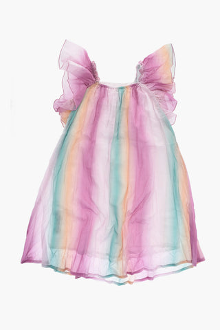 Mehrfarbiges Ausgestelltes Kleid