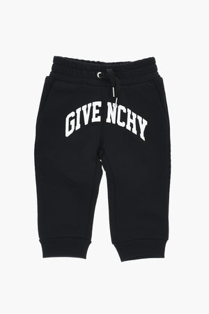 Cotton Fleece Joggers With Contrast Print