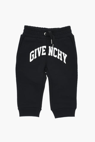 Cotton Fleece Joggers With Contrast Print