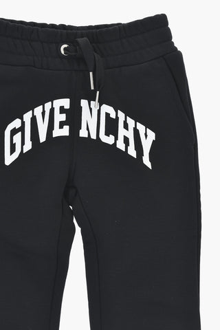 Cotton Fleece Joggers With Contrast Print