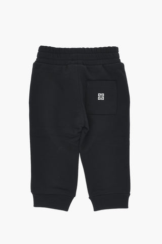 Cotton Fleece Joggers With Contrast Print