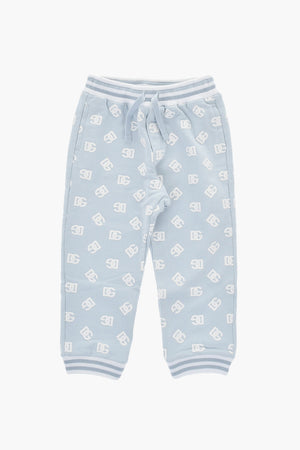 Joggers in Cotone Garzato con Monogram All-Over