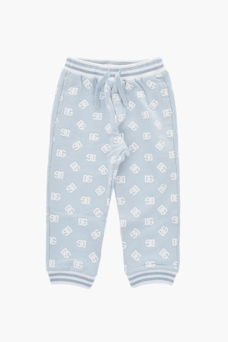 Joggers in Cotone Garzato con Monogram All-Over