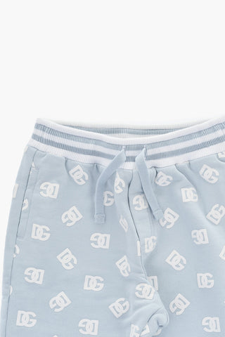 Joggers in Cotone Garzato con Monogram All-Over