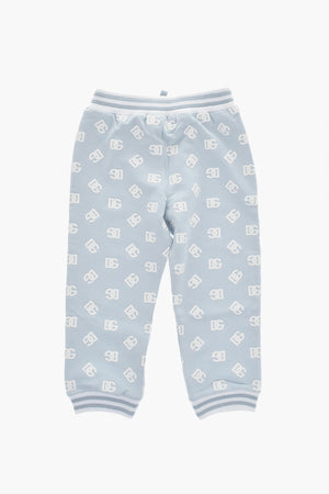 Joggers in Cotone Garzato con Monogram All-Over