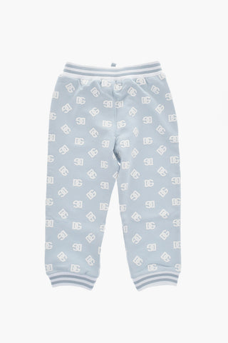Joggers in Cotone Garzato con Monogram All-Over