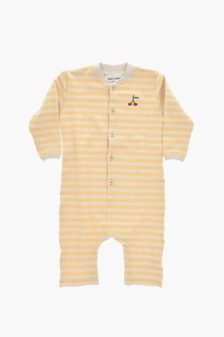 Striped Romper With Embroidery