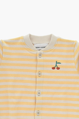 Striped Romper With Embroidery