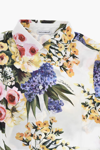 Camicia a Fantasia Floreale a Maniche Corte