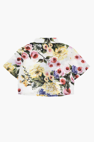 Camicia a Fantasia Floreale a Maniche Corte